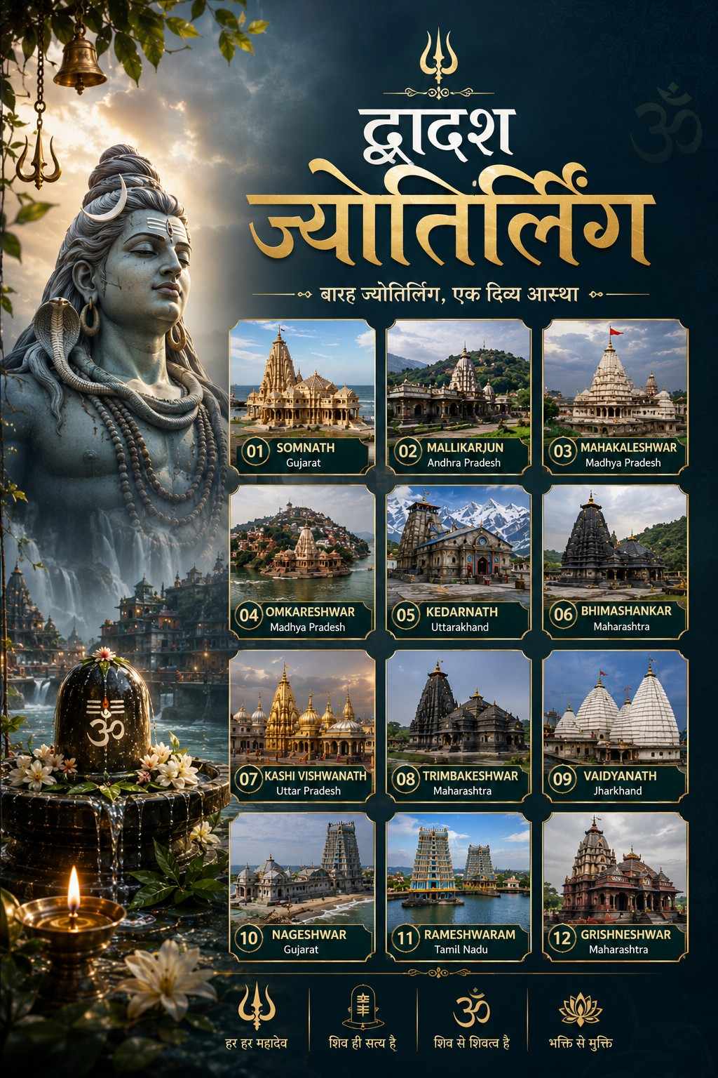 Shravan First Monday Special Dwadash Jyotirlinga Tirth Kshetra Shiva–Parvati Mahapuja & Rudra Abhishek